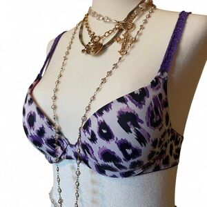Victoria's Secret Pink Purple Animal Print Bra